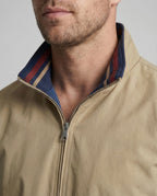 Men's Lightweight Bomber Jacket with Stand Collar and Zipped Pockets