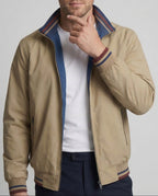 Men's Lightweight Bomber Jacket with Stand Collar and Zipped Pockets