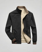 Men's Lightweight Bomber Jacket with Stand Collar and Zipped Pockets