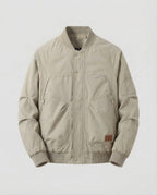 Men's Utility Bomber Jacket with Ribbed Trims and Zip Pockets