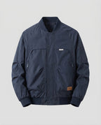 Men's Utility Bomber Jacket with Ribbed Trims and Zip Pockets