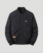Men's Utility Bomber Jacket with Ribbed Trims and Zip Pockets