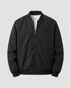 Men's Lightweight Bomber Jacket with Raglan Sleeves and Ribbed Collar