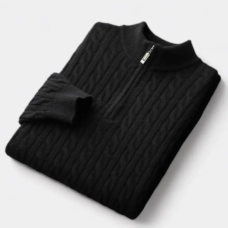 Men's soft-knit Cable Knit Quarter-Zip Sweater