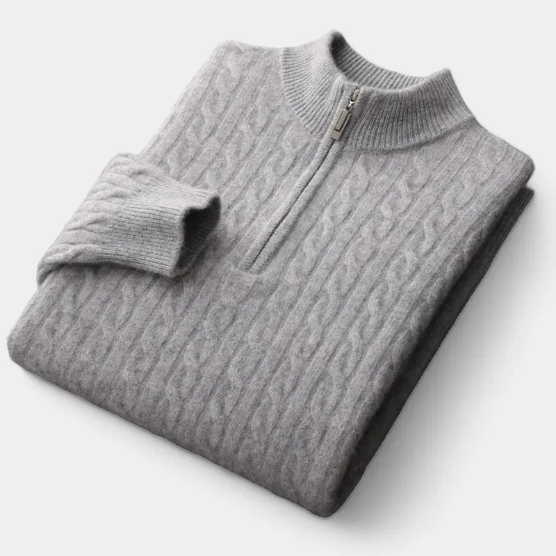Men's soft-knit Cable Knit Quarter-Zip Sweater