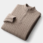 Men's soft-knit Cable Knit Quarter-Zip Sweater