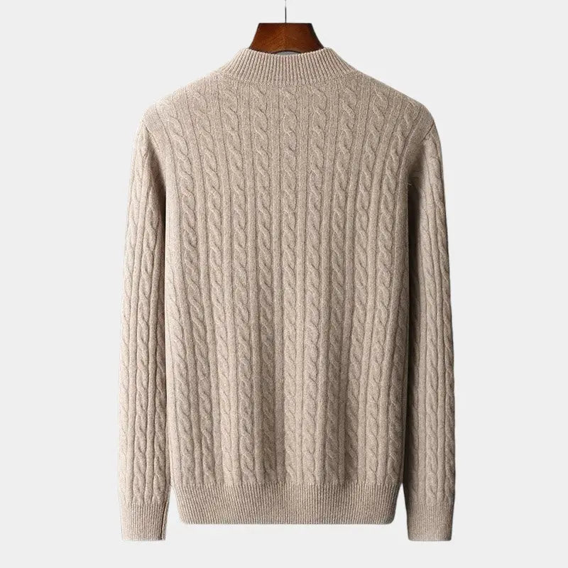 Men's soft-knit Cable Knit Quarter-Zip Sweater