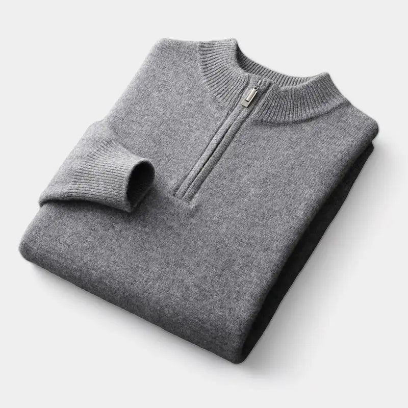 Men's soft-knit Zip-Neck Sweater – Clean Winter Knit