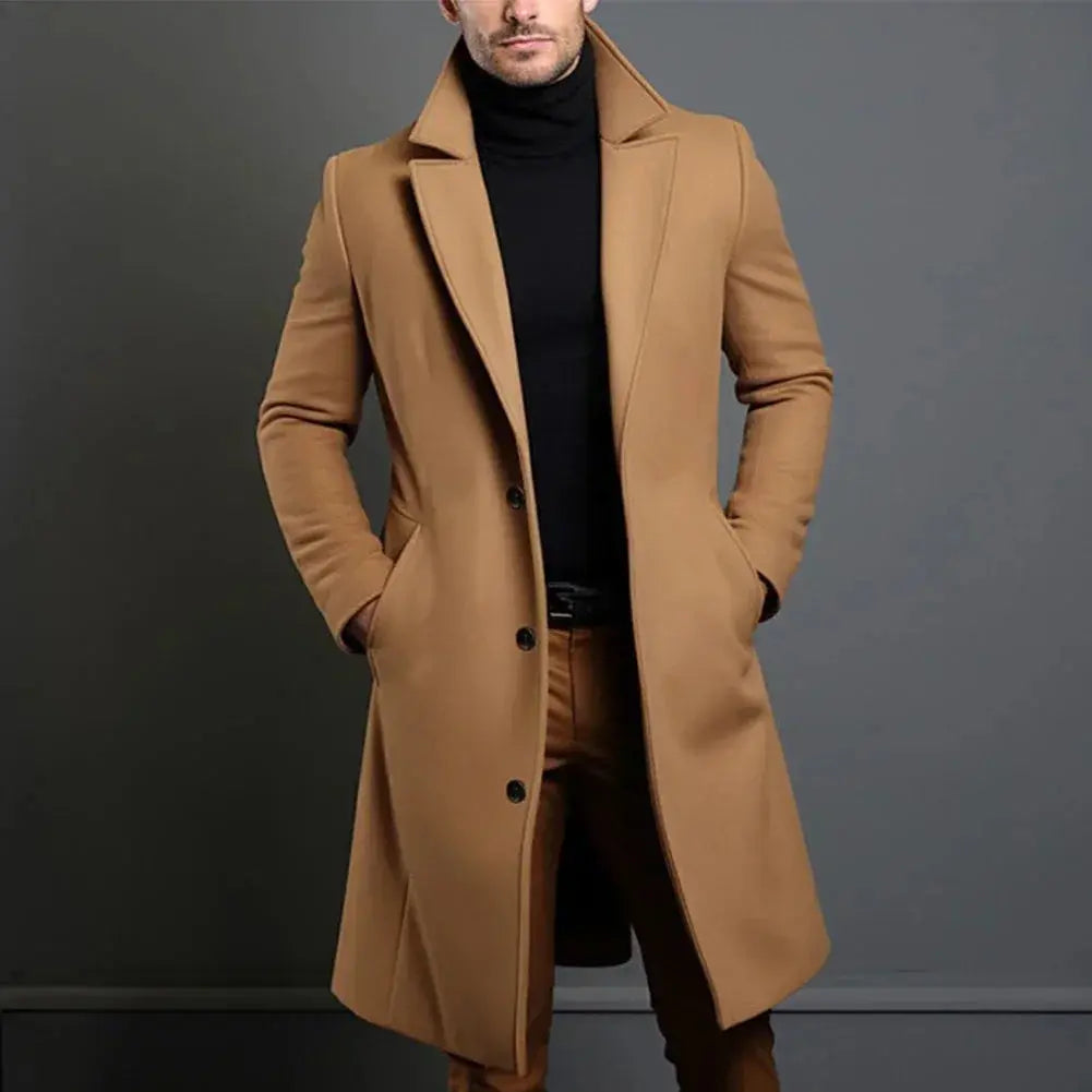 Men's Wool-Blend Overcoat – Straight Cut