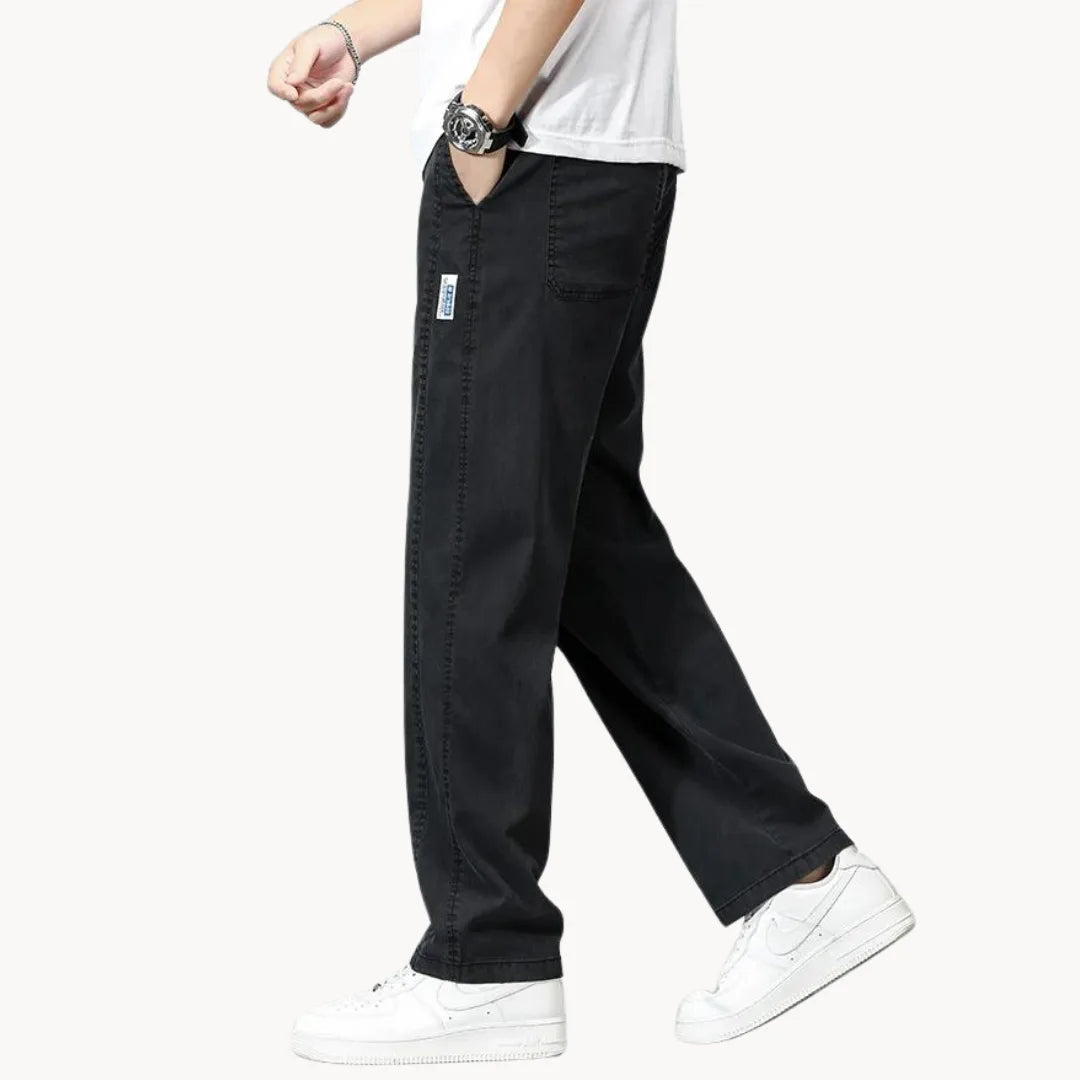 Men's Straight Jeans with Elasticated Waist