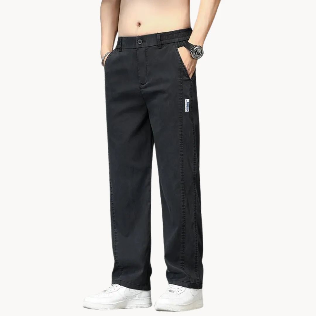 Men's Straight Jeans with Elasticated Waist