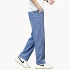 Men's Straight Jeans with Elasticated Waist