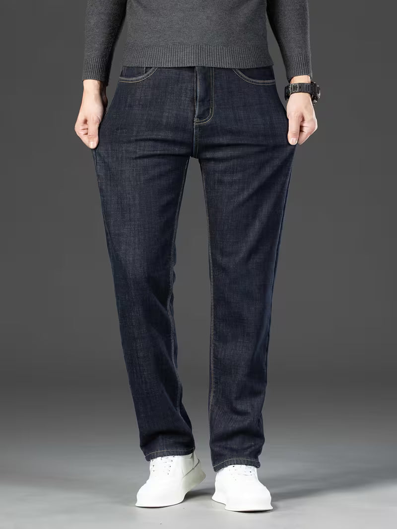 Men's Straight Leg Fleece-Lined Jeans