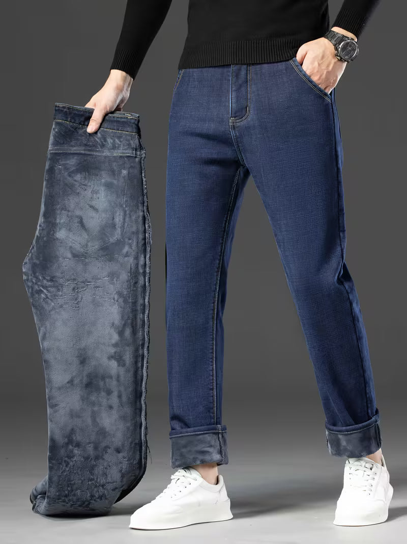 Men's Straight Leg Fleece-Lined Jeans
