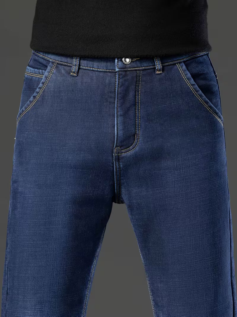 Men's Straight Leg Fleece-Lined Jeans