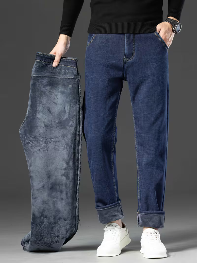 Men's Straight Leg Fleece-Lined Jeans