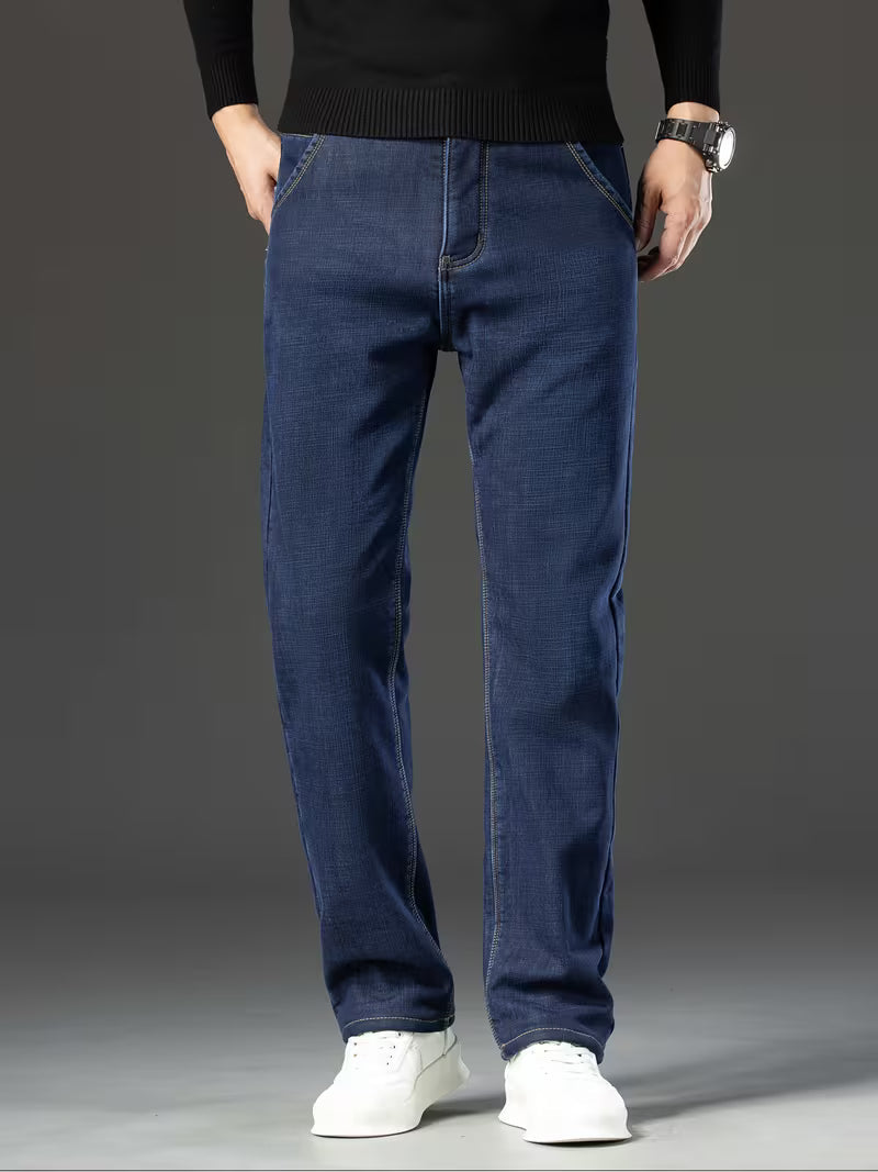 Men's Straight Leg Fleece-Lined Jeans
