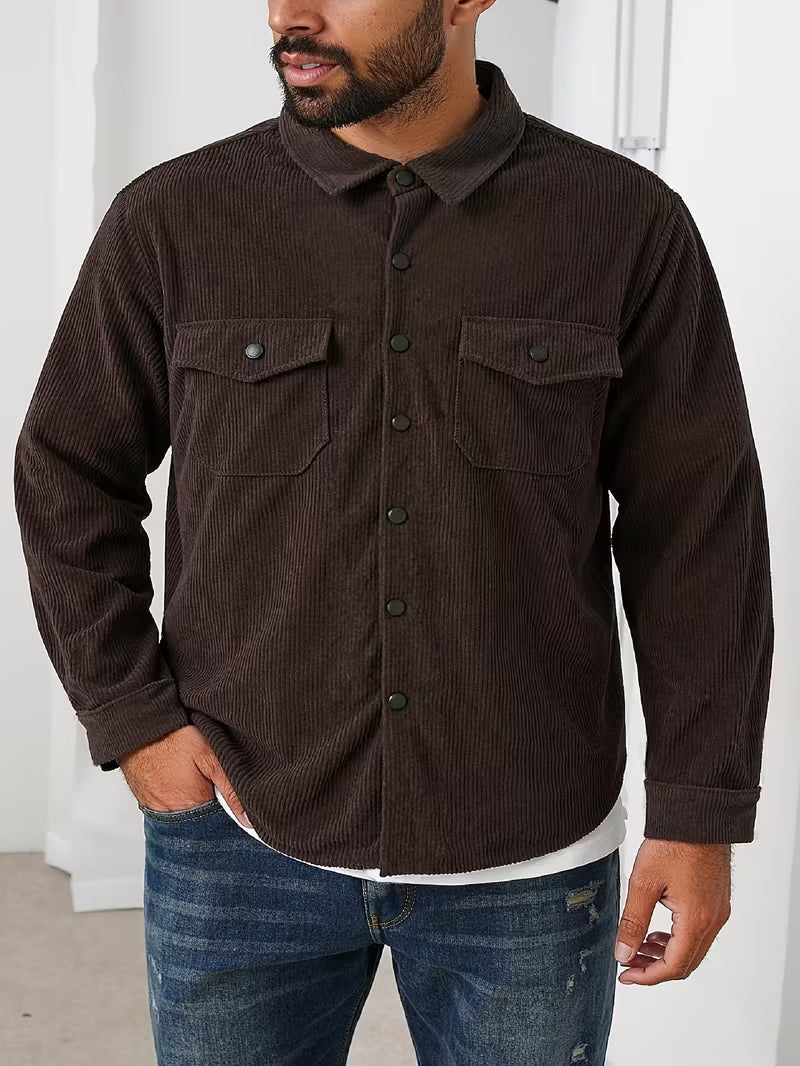 Men's Double-Breasted Corduroy Jacket