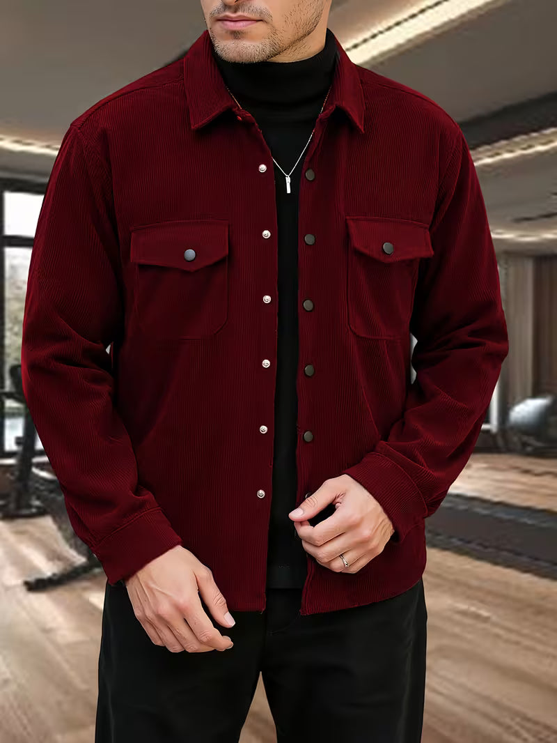 Men's Double-Breasted Corduroy Jacket