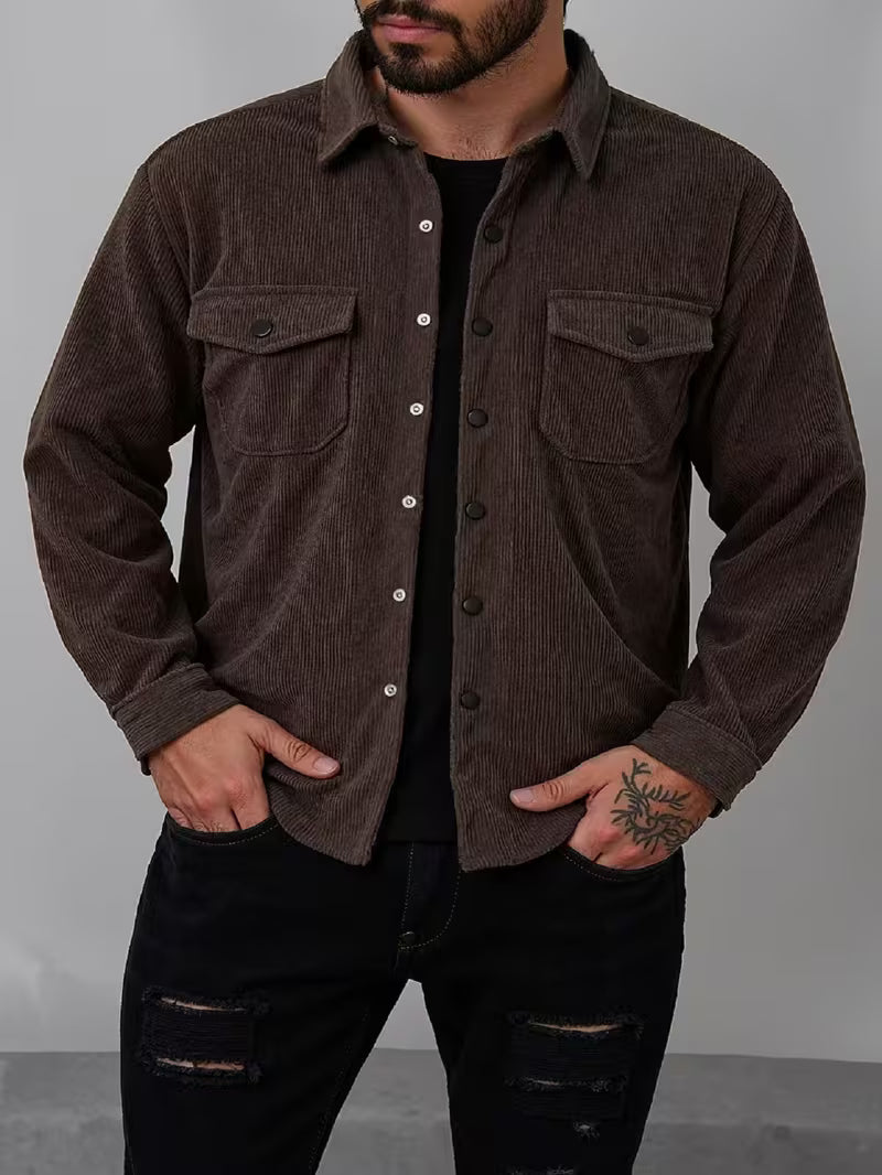 Men's Double-Breasted Corduroy Jacket
