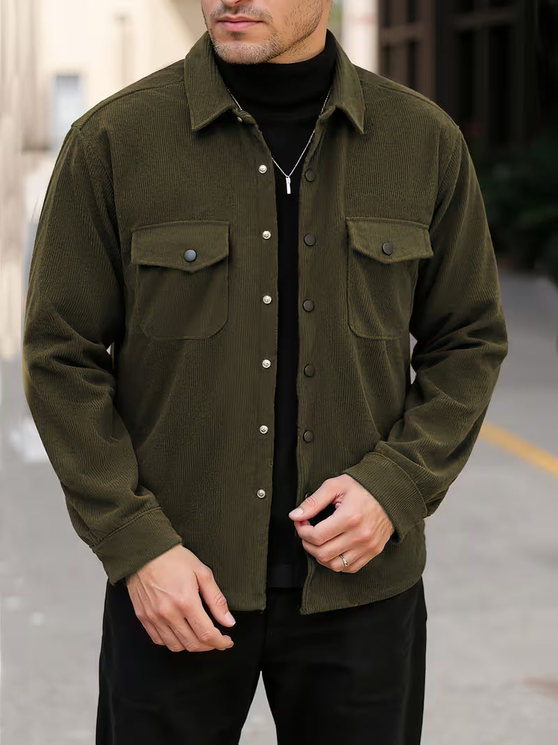 Men's Double-Breasted Corduroy Jacket