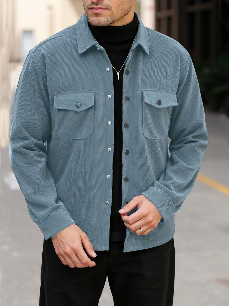 Men's Double-Breasted Corduroy Jacket