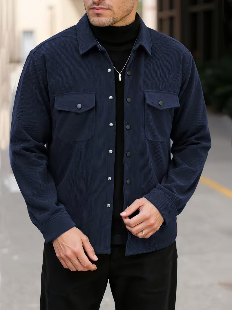 Men's Double-Breasted Corduroy Jacket
