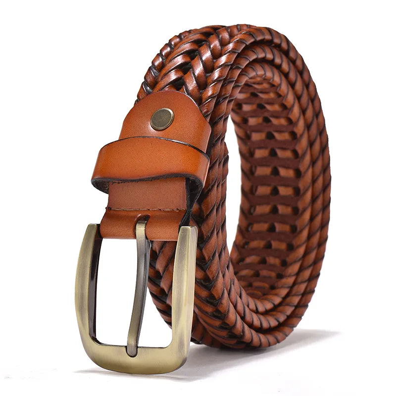 Men's Woven leather-look Belt – Braided Vintage Accessory