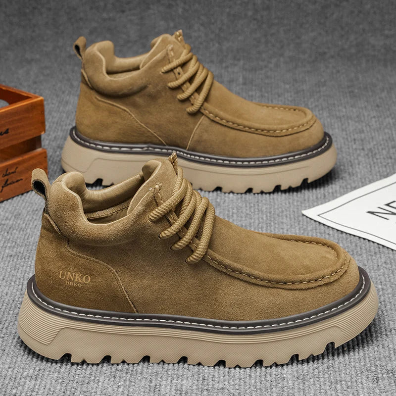 Men's suede-look Lace-Up Ankle Boots – Retro Casual Boots