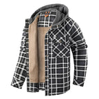 Men's Hooded Fleece-Lined Plaid Shirt Jacket
