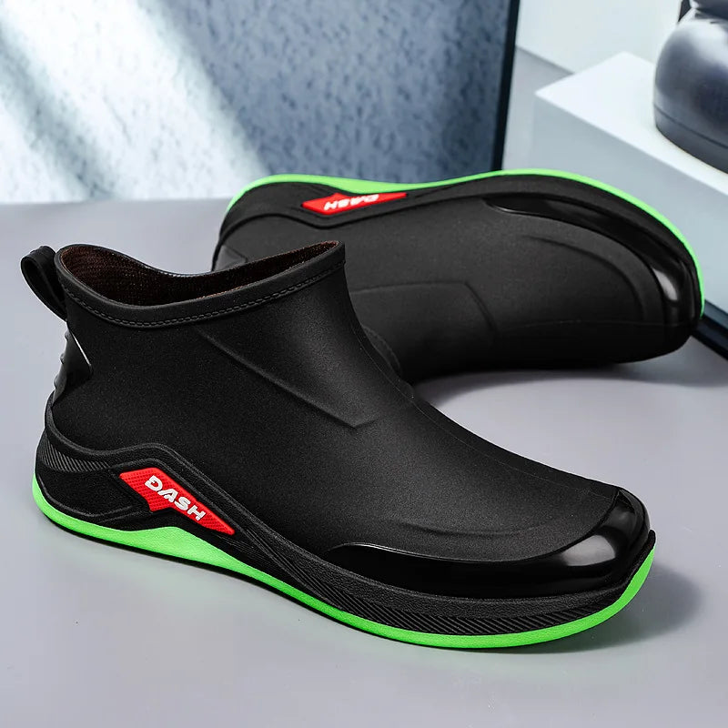 Men's Waterproof Winter Rain Boots – Cotton-Lined Anti-Slip Outdoor Shoes