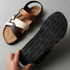 Men's Strappy Slingback Sandals – Adjustable Buckle Open-Toe Design