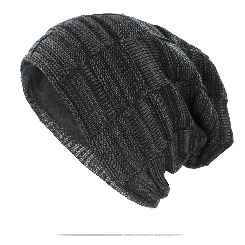 Unisex Textured Slouchy Knit Beanie – Stretch Winter Hat