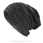 Unisex Textured Slouchy Knit Beanie – Stretch Winter Hat