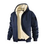 Men's Sherpa-Lined Hooded Fleece Jacket – Thick Zip-Up Winter Outerwear