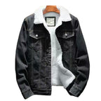 Men's Sherpa-Lined Denim Winter Jacket – Thick Fleece-Lined Button-Up