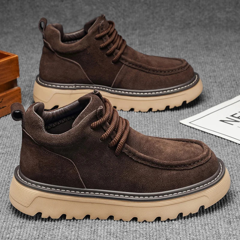 Men's suede-look Lace-Up Ankle Boots – Retro Casual Boots