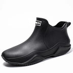 Men's Waterproof Ankle Rain Boots – Slip-On Outdoor Shoes