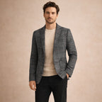 Men's Slim-Fit Check Tweed-Style Blazer
