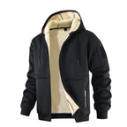 Men's Sherpa-Lined Hooded Fleece Jacket – Thick Zip-Up Winter Outerwear