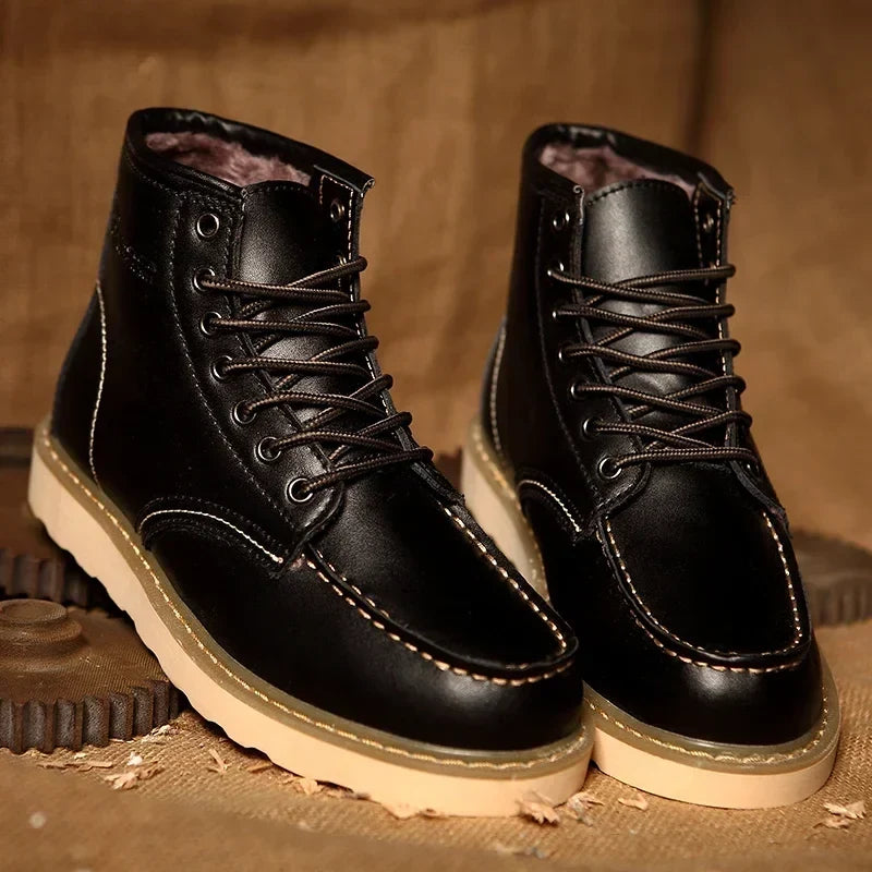 Men's faux fur-Lined leather-look Snow Boots