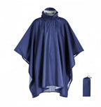 Men's Waterproof Hooded Rain Poncho – Packable Windproof Outdoor Hiking