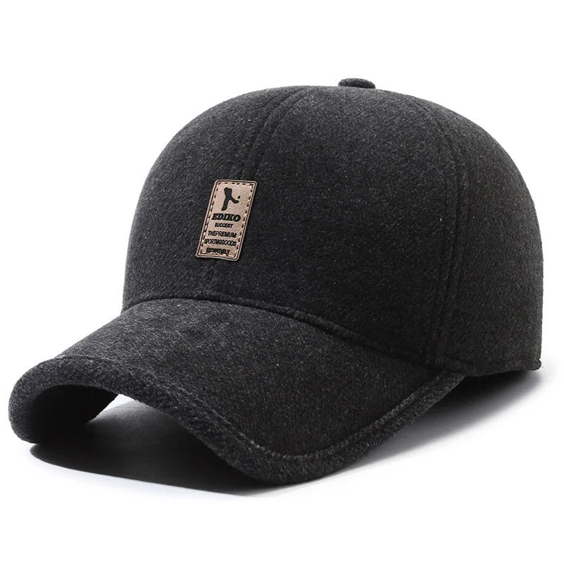 Men's Warm Winter Baseball Cap – Windproof Ear-Flap Outdoor Hat