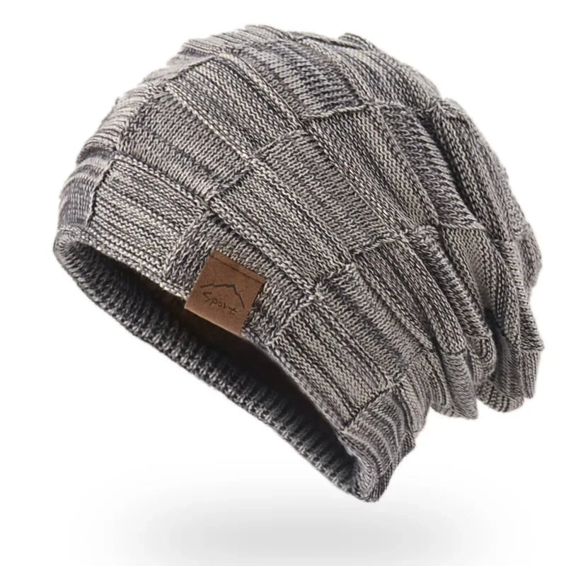 Unisex Textured Slouchy Knit Beanie – Stretch Winter Hat