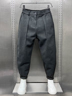 Men's Pleated Tapered Trousers with Elasticated Waist – Relaxed Smart Fit