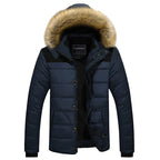 Men's Faux-Fur Hooded Puffer Jacket – Insulated Multi-Pocket Winter Layer