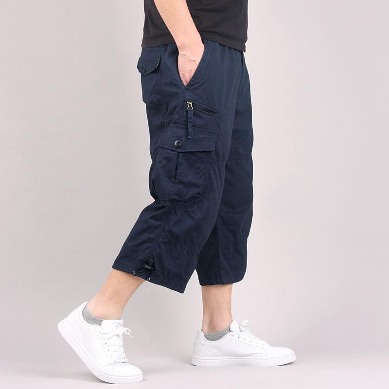Men's Long Cargo Shorts – Multi-Pocket Utility Style