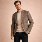 Men's Slim-Fit Check Tweed-Style Blazer
