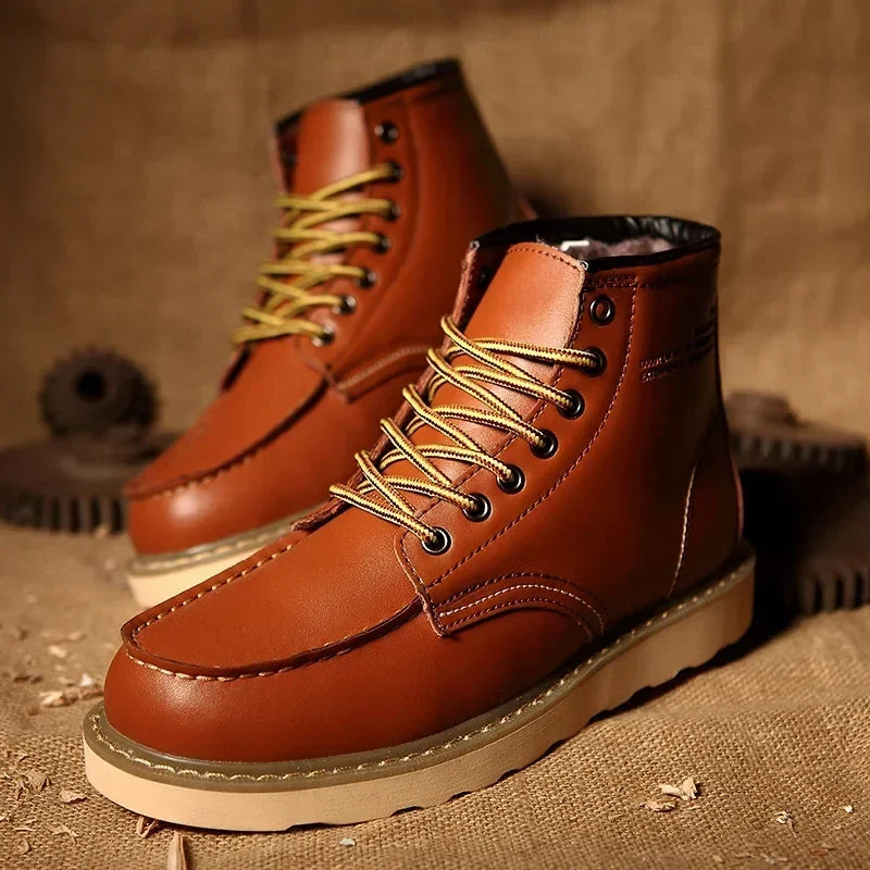 Men's faux fur-Lined leather-look Snow Boots
