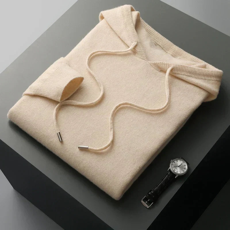 Men's Knitted Hoodie – Relaxed Drawstring Pullover